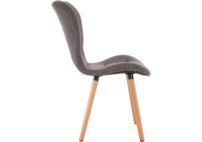 Ensemble de 2 chaises Elda, tissu gris clair