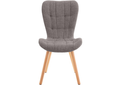 Ensemble de 2 chaises Elda, tissu gris clair