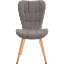 Ensemble de 2 chaises Elda, tissu gris clair