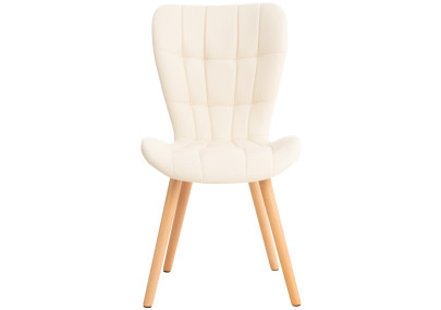 Ensemble de 2 chaises Elda, similicuir, crème