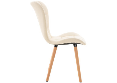 Ensemble de 2 chaises Elda, similicuir, crème