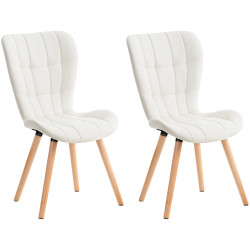 Ensemble de 2 chaises Elda, similicuir, blanc