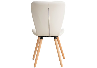 Ensemble de 2 chaises Elda, similicuir, blanc