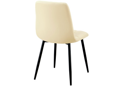 Ensemble de 4 chaises de salle à manger, similicuir Antibes, crème