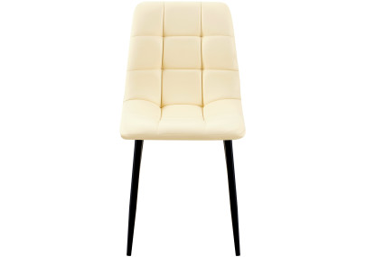 Ensemble de 4 chaises de salle à manger, similicuir Antibes, crème