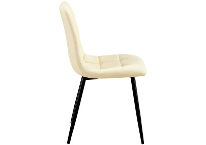 Ensemble de 4 chaises de salle à manger, similicuir Antibes, crème