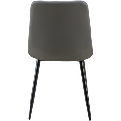 Ensemble de 4 chaises de salle à manger Antibes, similicuir, gris foncé