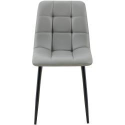 Ensemble de 4 chaises de salle à manger Antibes, similicuir, gris clair