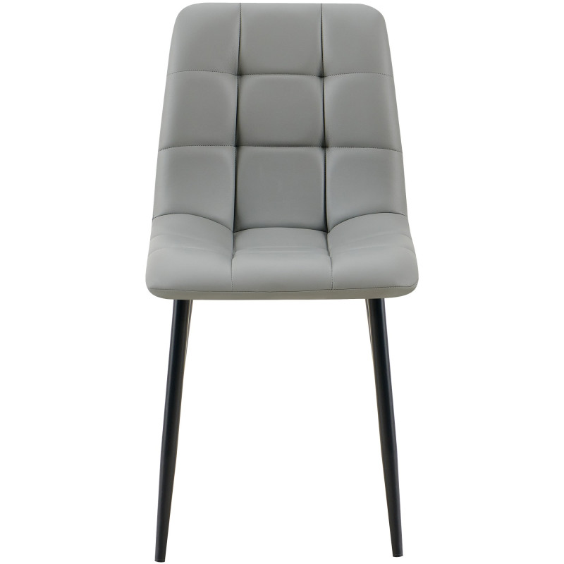 Ensemble de 4 chaises de salle à manger Antibes, similicuir, gris clair