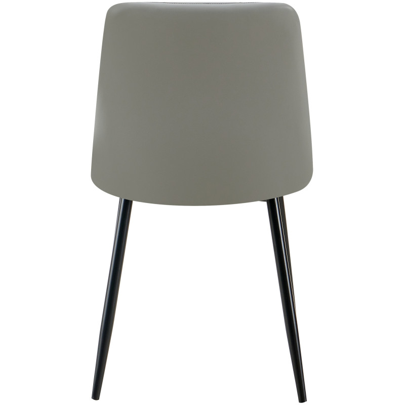 Ensemble de 4 chaises de salle à manger Antibes, similicuir, gris clair