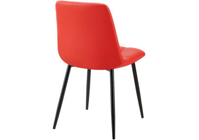 Ensemble de 4 chaises de salle à manger Antibes en similicuir rouge
