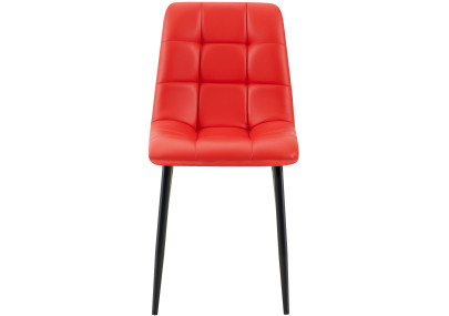 Ensemble de 4 chaises de salle à manger Antibes en similicuir rouge