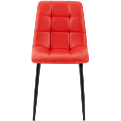 Ensemble de 4 chaises de salle à manger Antibes en similicuir rouge