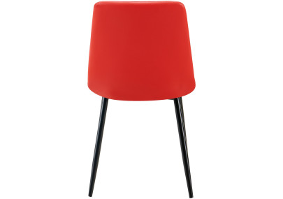 Ensemble de 4 chaises de salle à manger Antibes en similicuir rouge