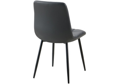 Ensemble de 4 chaises de salle à manger Antibes en similicuir noir