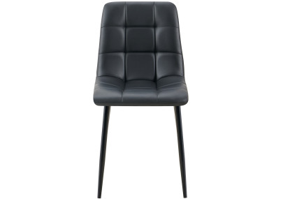 Ensemble de 4 chaises de salle à manger Antibes en similicuir noir