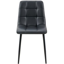 Ensemble de 4 chaises de salle à manger Antibes en similicuir noir