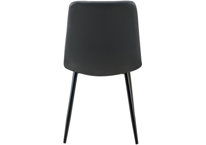 Ensemble de 4 chaises de salle à manger Antibes en similicuir noir