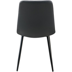 Ensemble de 4 chaises de salle à manger Antibes en similicuir noir