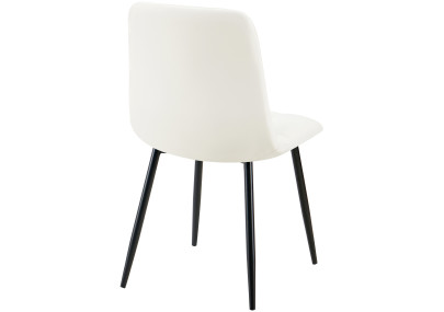 Ensemble de 4 chaises de salle à manger, similicuir Antibes, blanc