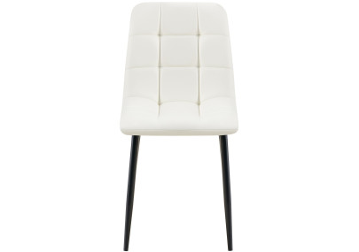 Ensemble de 4 chaises de salle à manger, similicuir Antibes, blanc