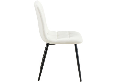 Ensemble de 4 chaises de salle à manger, similicuir Antibes, blanc