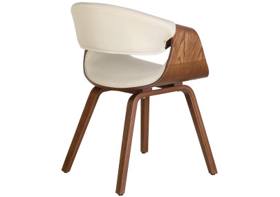 Ensemble de 2 chaises de salle à manger Foley, tissu chêne/crème