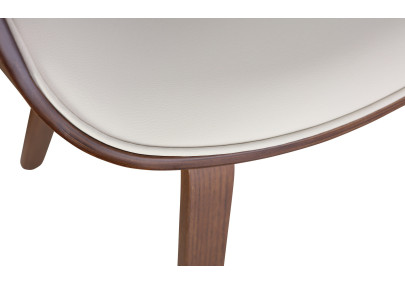 Ensemble de 2 chaises de salle à manger Foley, similicuir, chêne/crème