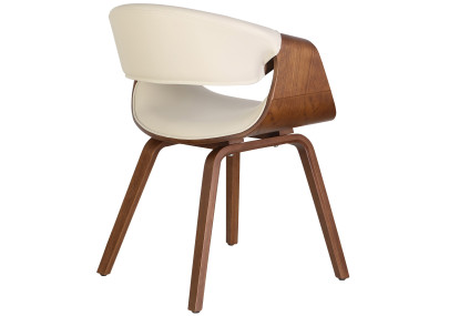 Ensemble de 2 chaises de salle à manger Foley, similicuir, chêne/crème