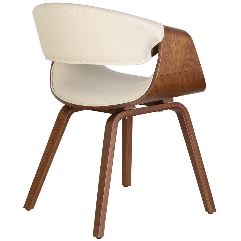 Ensemble de 2 chaises de salle à manger Foley, similicuir, chêne/crème