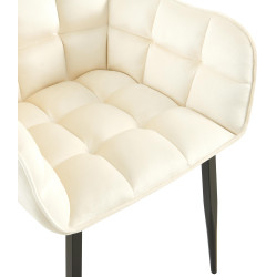 Fauteuil Tirana, velours, crème