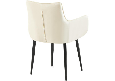 Fauteuil Tirana, velours, crème