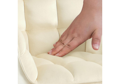 Fauteuil Tirana, velours, crème