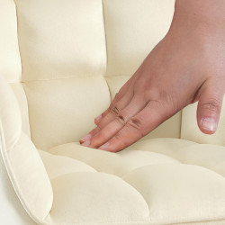 Fauteuil Tirana, velours, crème