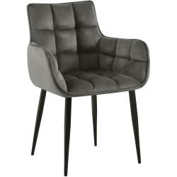 Fauteuil Tirana en velours anthracite