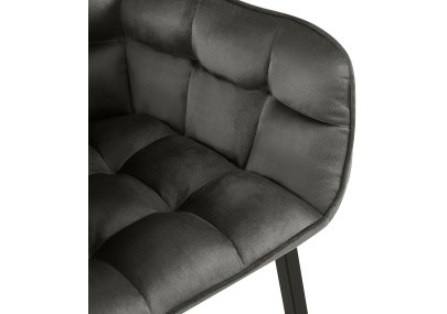 Fauteuil Tirana en velours anthracite
