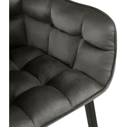 Fauteuil Tirana en velours anthracite