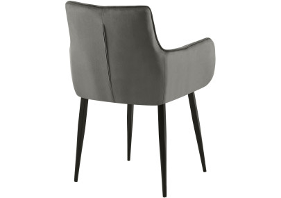 Fauteuil Tirana en velours anthracite