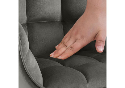 Fauteuil Tirana en velours anthracite