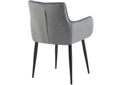 Fauteuil Tirana, velours, gris foncé