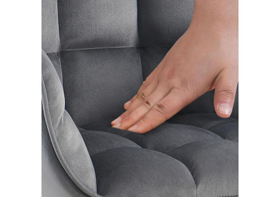 Fauteuil Tirana, velours, gris foncé