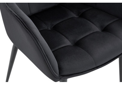 Ensemble de 2 chaises de salle à manger Ferndale en velours noir