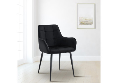 Ensemble de 2 chaises de salle à manger Ferndale en velours noir