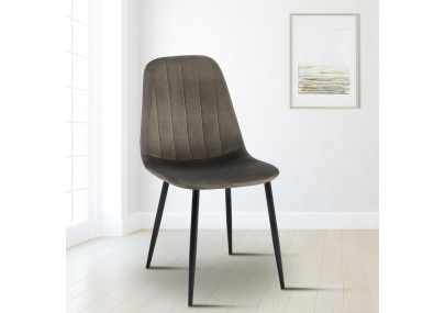 Chaise de salle à manger Baxter en velours anthracite