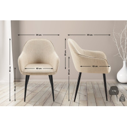 Ensemble de 2 chaises de salle à manger Boise, tissu taupe