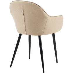 Ensemble de 2 chaises de salle à manger Boise, tissu taupe