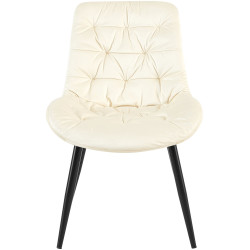 Chaise de salle à manger Rossford en velours crème