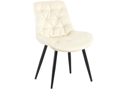 Chaise de salle à manger Rossford en velours crème