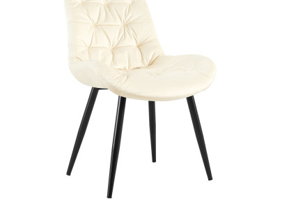 Chaise de salle à manger Rossford en velours crème