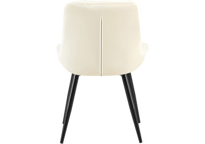 Chaise de salle à manger Rossford en velours crème